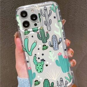 ⚠️Clearance🫧iPhone 14/Pro/Pro Max Cute Clear Cactus iPhone Case Brand New